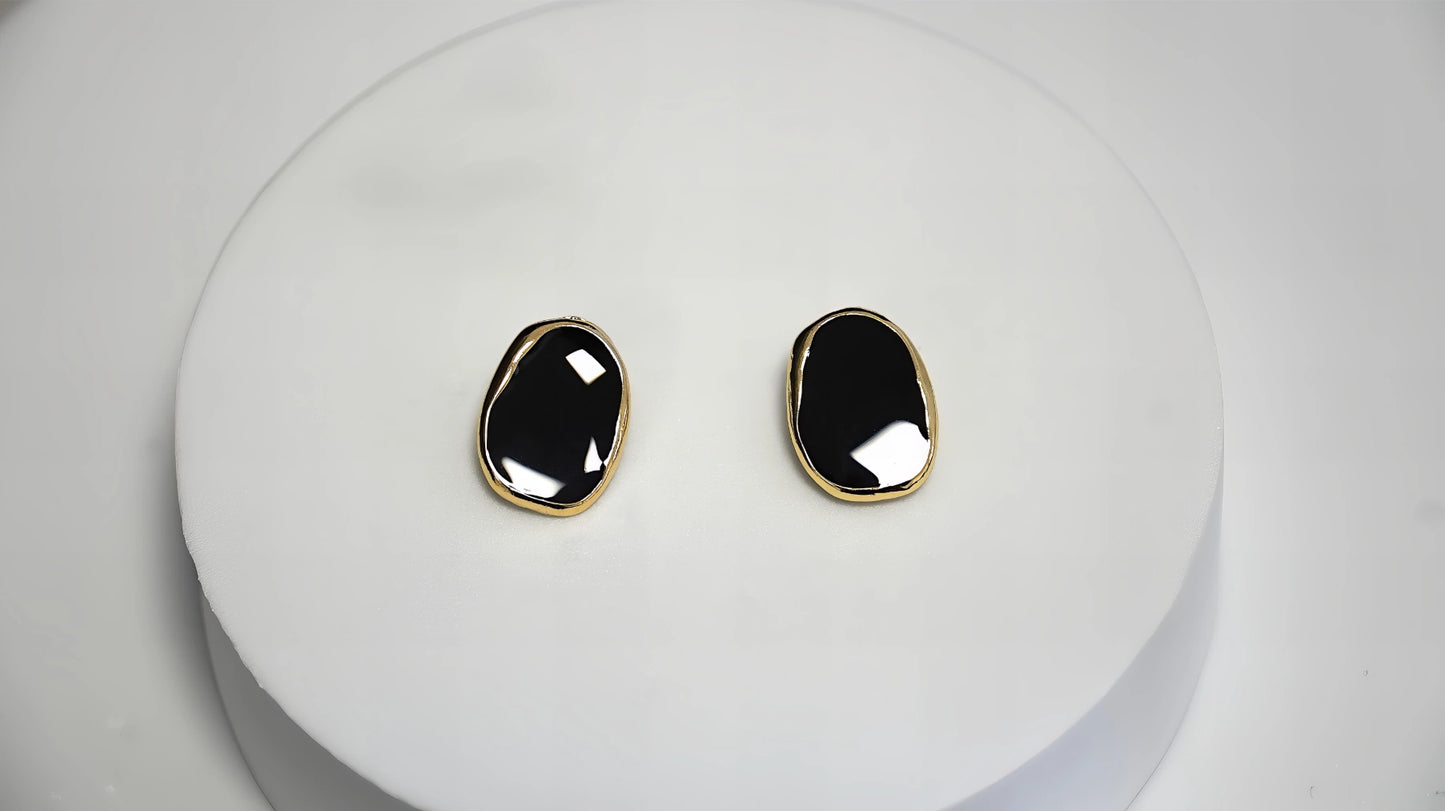 ORECCHINI GEOMETRICI A MACCHIA D'OLIO (tg. Piccola)