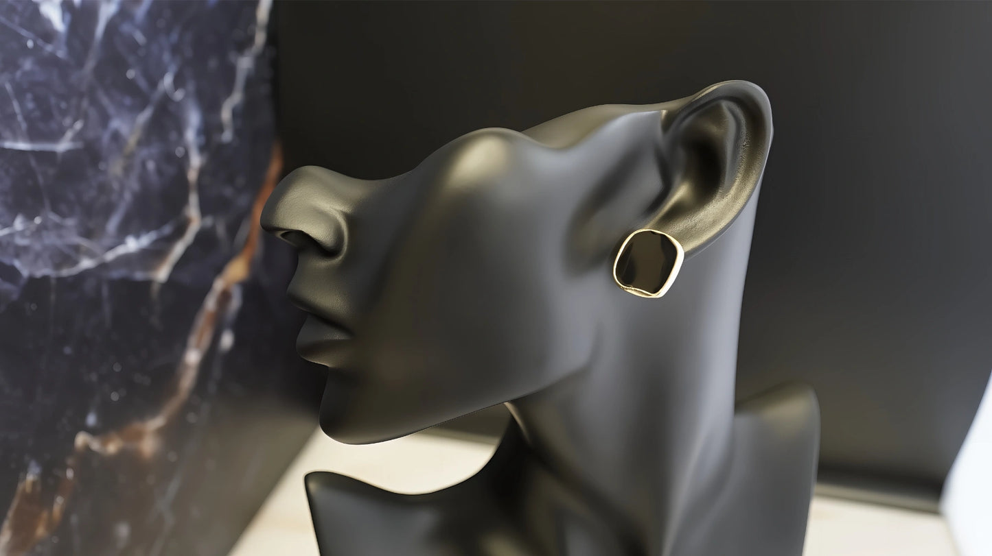 ORECCHINI GEOMETRICO A MACCHIA D'OLIO (tg. Media)