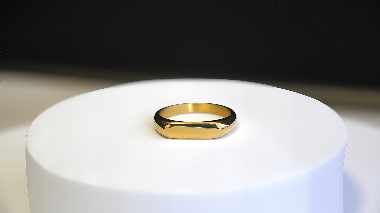 ANELLO GEOMETRICO A FEDE CON SIGILLO PERSONALIZZABILE