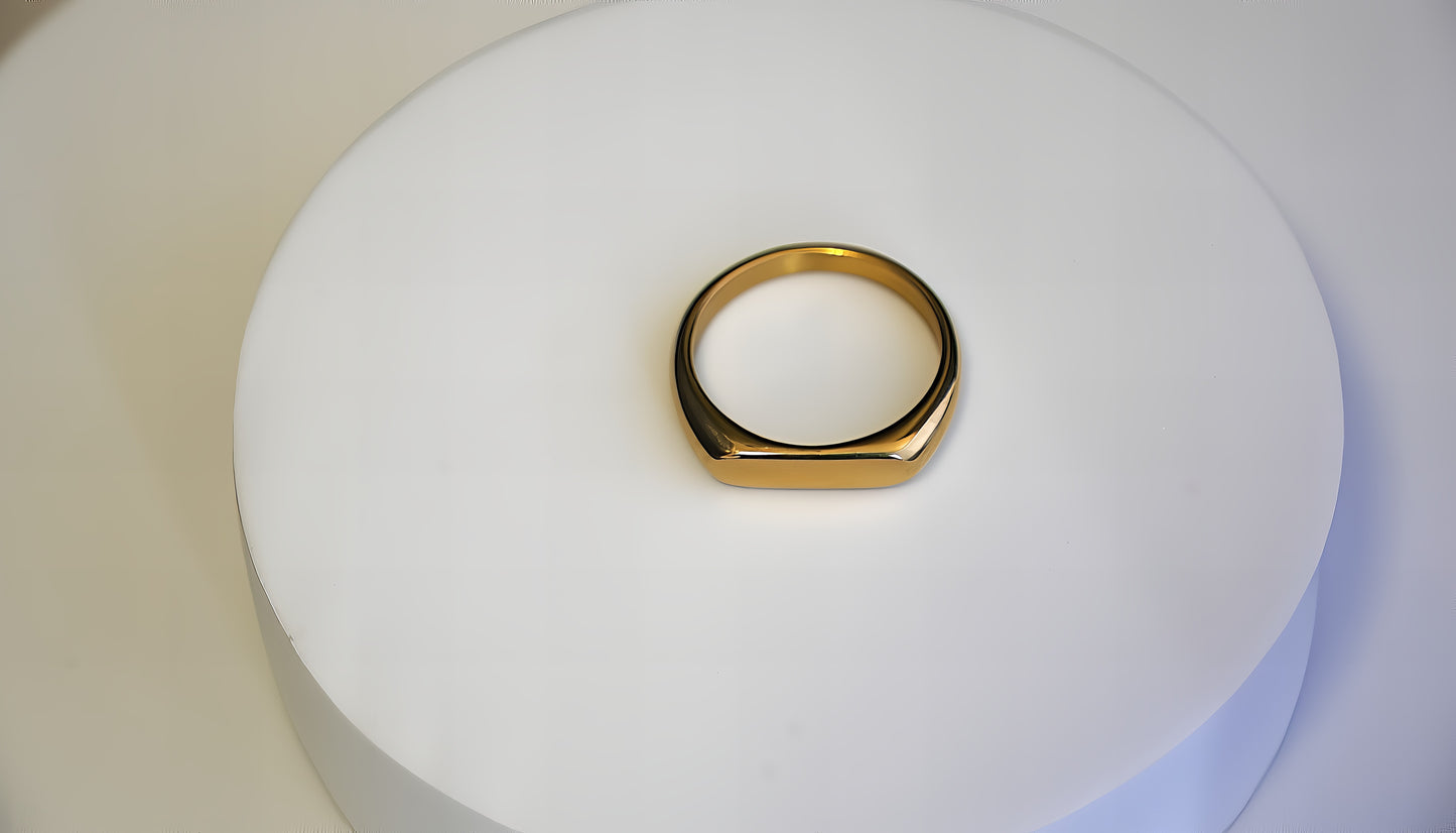 ANELLO GEOMETRICO A FEDE CON SIGILLO PERSONALIZZABILE