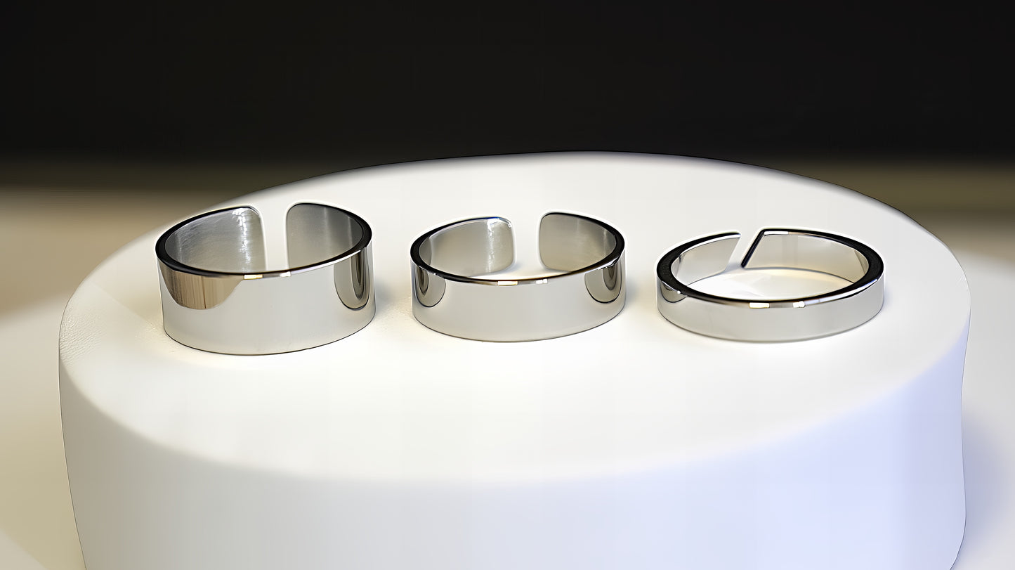 ANELLO GEOMETRICO A FASCIA APERTA PERSONALIZZABILE
