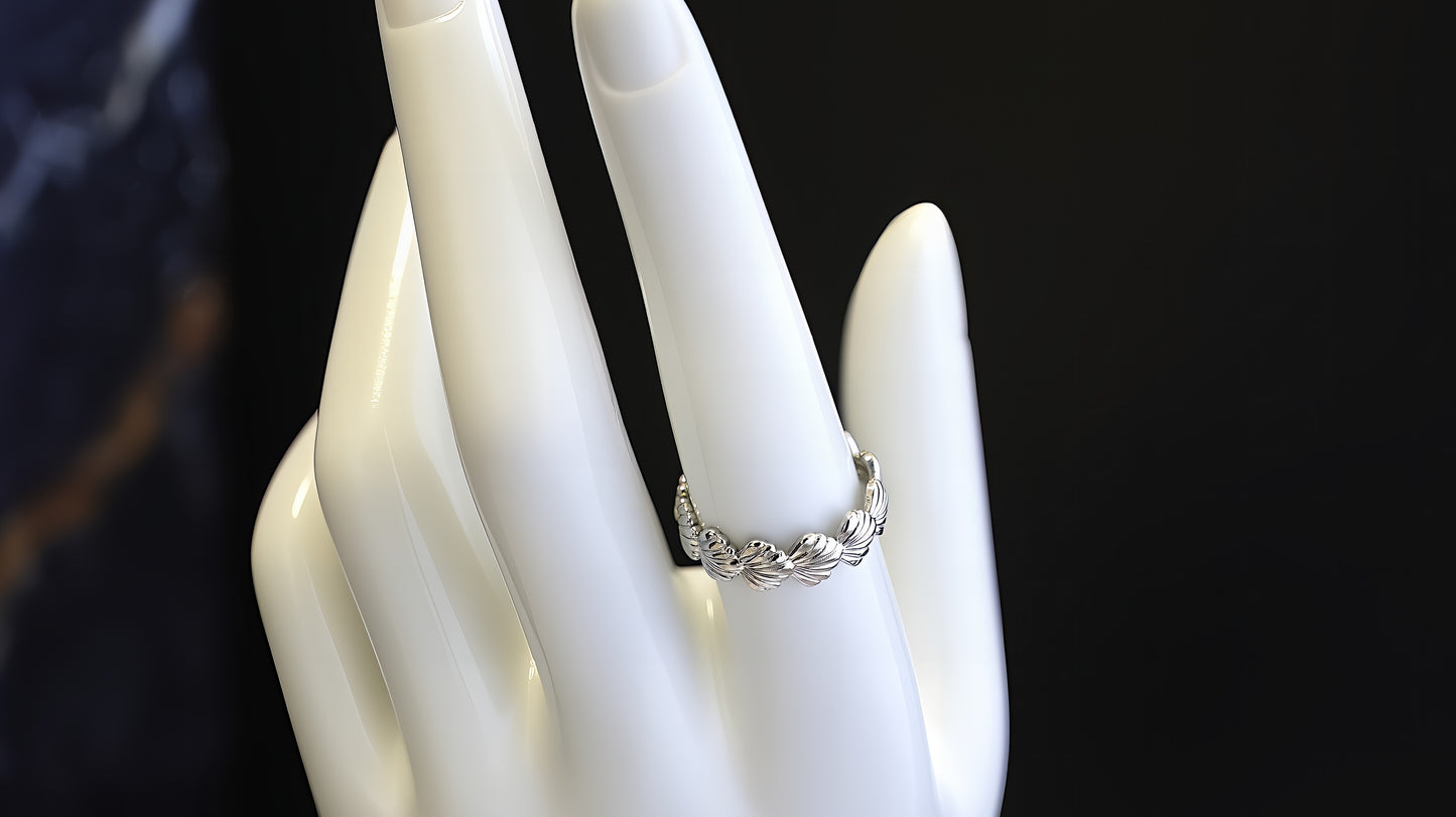 ANELLO A FEDINA CON CONCHIGLIE MULTIPLE