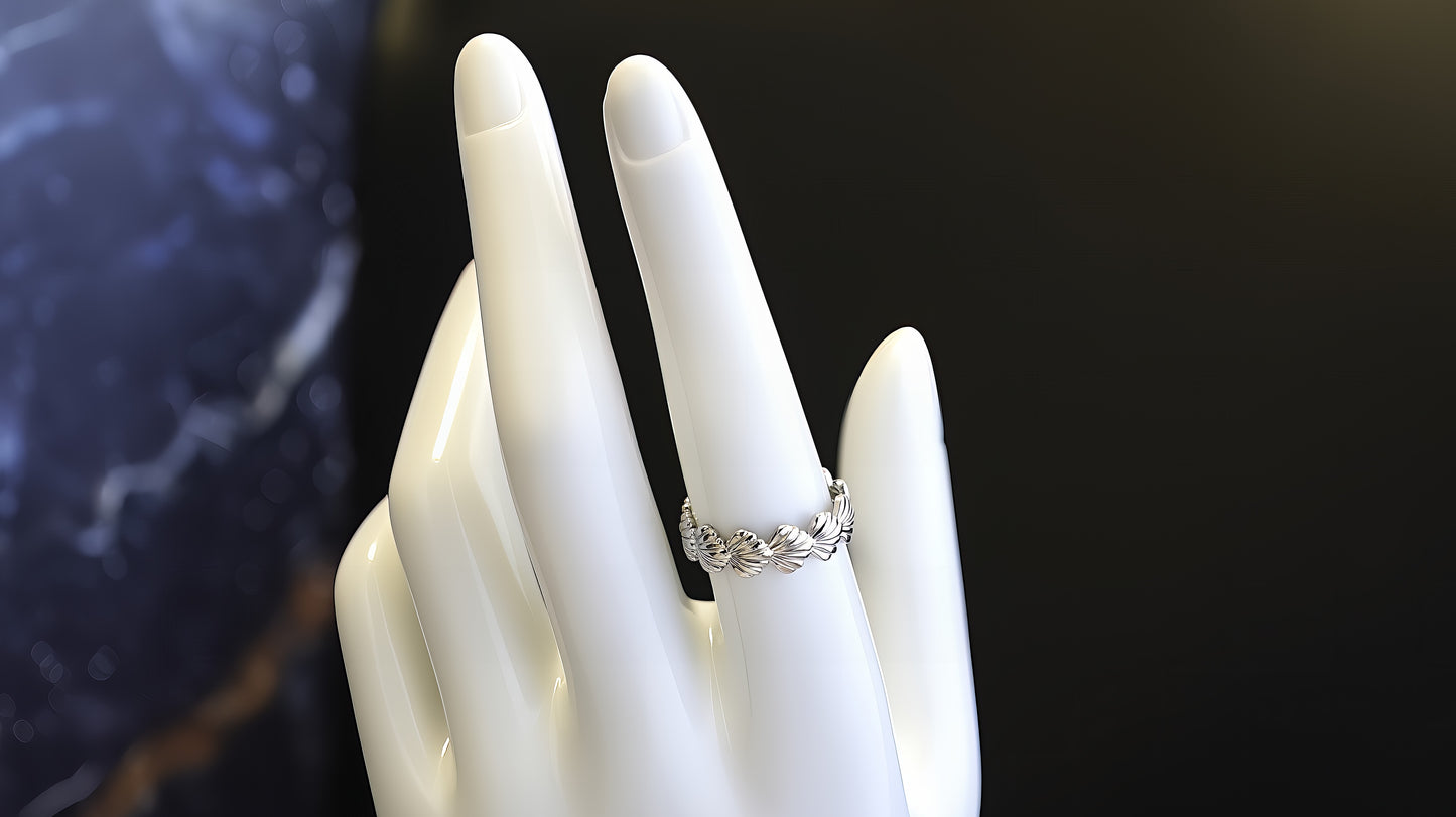 ANELLO A FEDINA CON CONCHIGLIE MULTIPLE