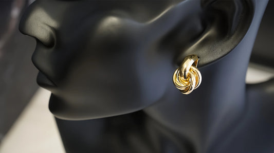 ORECCHINI A CERCHIO SINGOLO CON MOTIVO A NODO