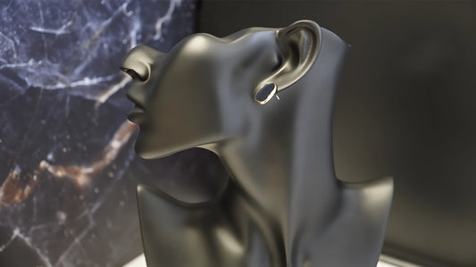 ORECCHINI GEOMETRICI A MACCHIA D'OLIO (tg. Piccola)