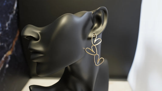 ORECCHINI GEOMETRICI A CUORI IRREGOLARI ASIMMETRICI